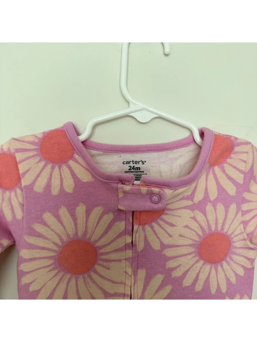 Carter's Baby Girl Daisy Footed Pajamas 24M